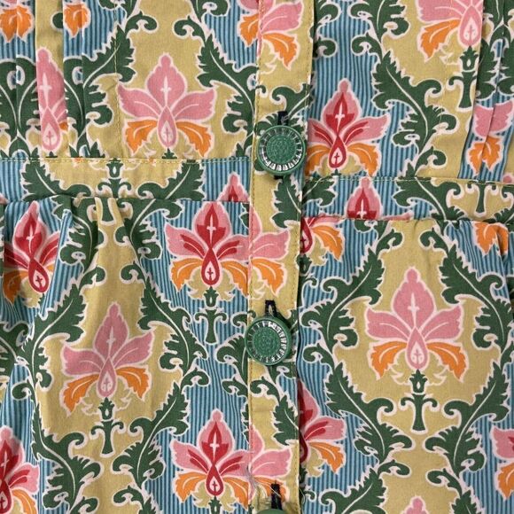 Matilda Jane Tunic Green Acres Size XS 3/4 Sleeve Button Up Belted Preppy Blouse - Picture 8 of 10